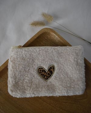 Pochette Cœur léopard